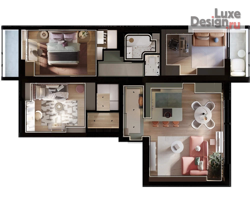 Дизайн интерьера квартиры "Moulin Rouge 3D" (фото 2)