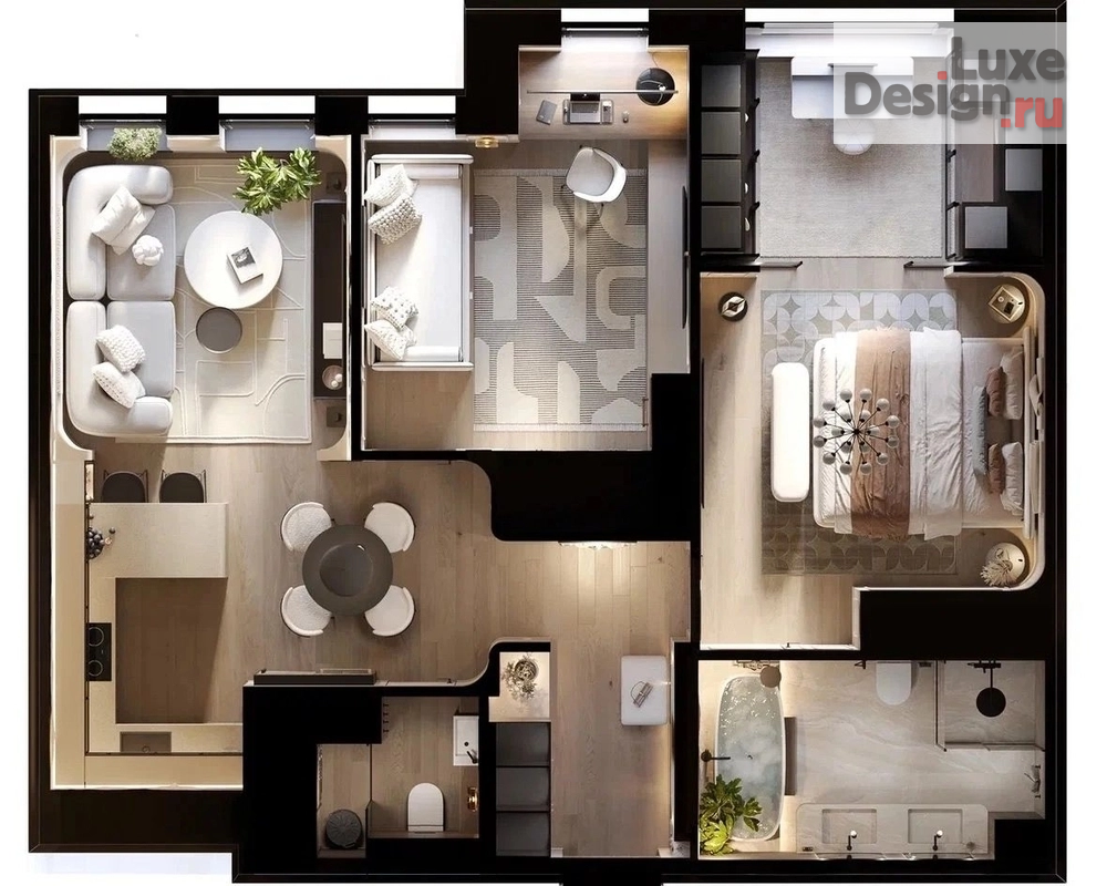 Дизайн интерьера апартаментов "Bereg" (фото 2)