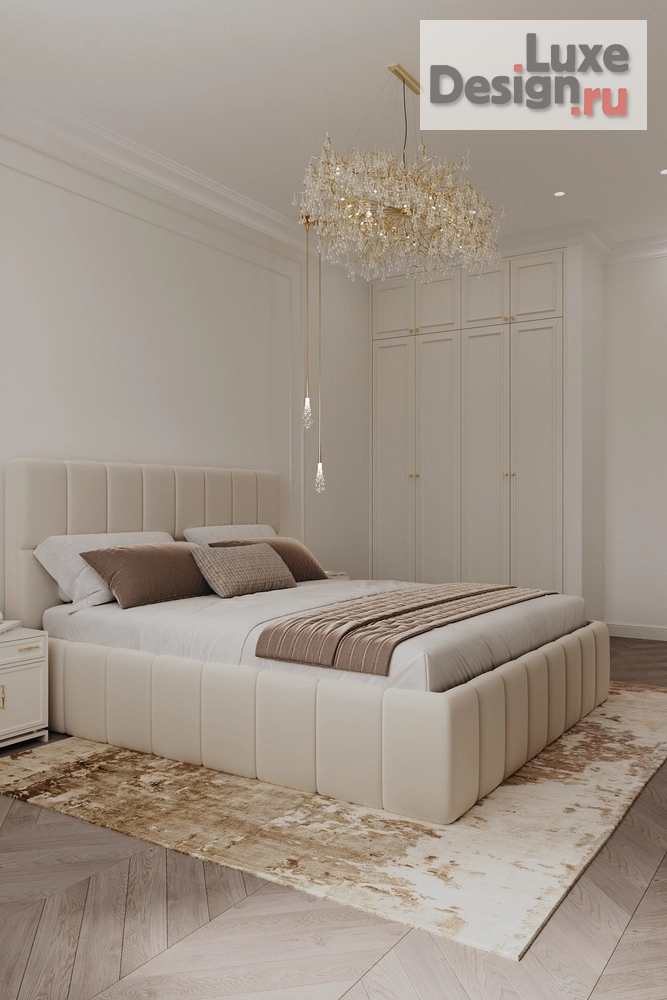 Дизайн интерьера спальни "Бежевая спальня Москва" (фото 4)