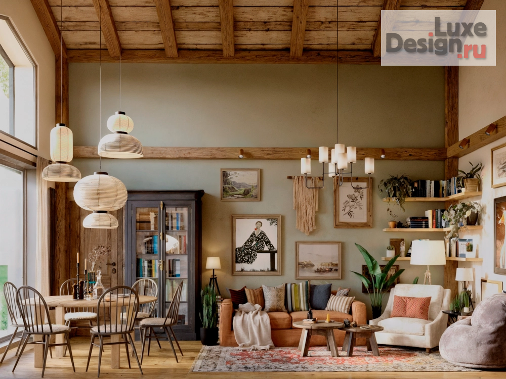 Дизайн интерьера загородного дома "Тёплый эклектичный интерьер" (фото 1) от дизайнера Родионова Инна Дизайн интерьера загородного дома "Тёплый эклектичный интерьер" (фото 1)