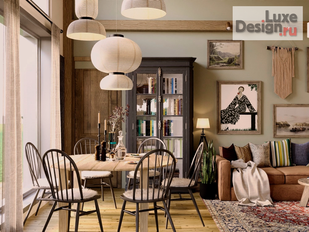 Дизайн интерьера загородного дома "Тёплый эклектичный интерьер" (фото 6) от дизайнера Родионова Инна Дизайн интерьера загородного дома "Тёплый эклектичный интерьер" (фото 6)