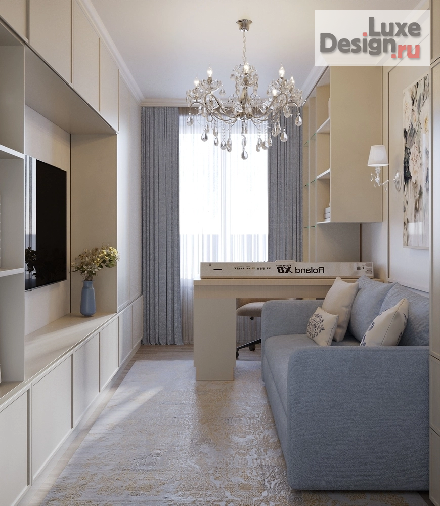 Дизайн интерьера однокомнатной квартиры "Современная неоклассика" (фото 13)