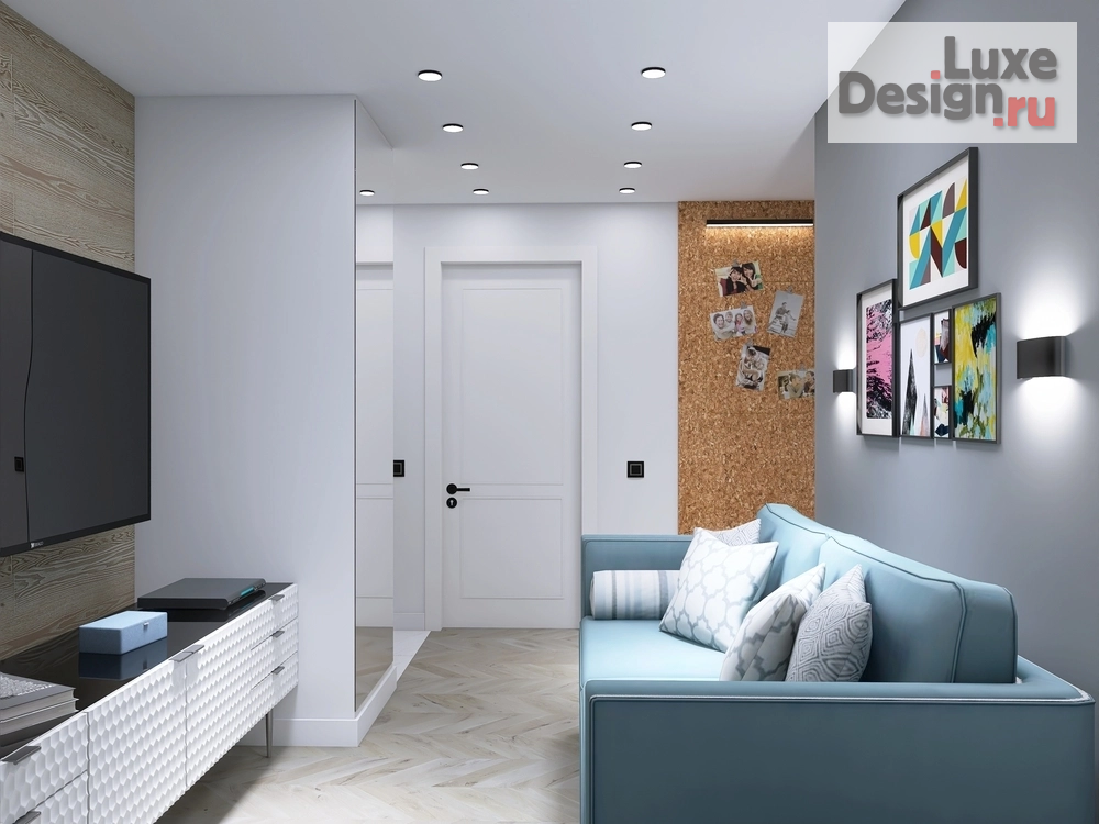 Дизайн интерьера двухкомнатной квартиры "Сканди" (фото 3)