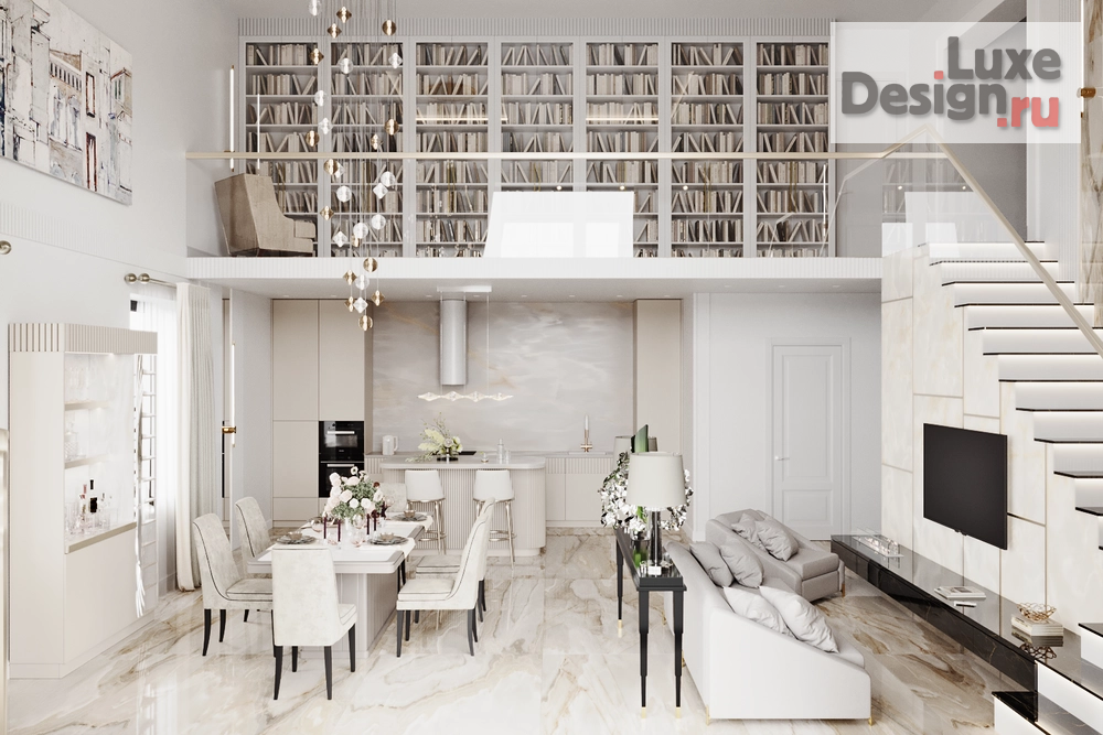 Дизайн интерьера гостиной "Кухня-гостиная в частном доме" (фото 8)