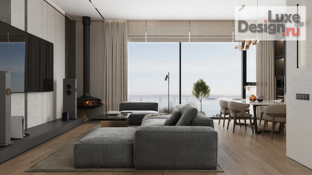 Дизайн интерьера двухкомнатной квартиры "ЖК Kokos (118 кв). Кухня-гостиная и прихожая" (фото 3)