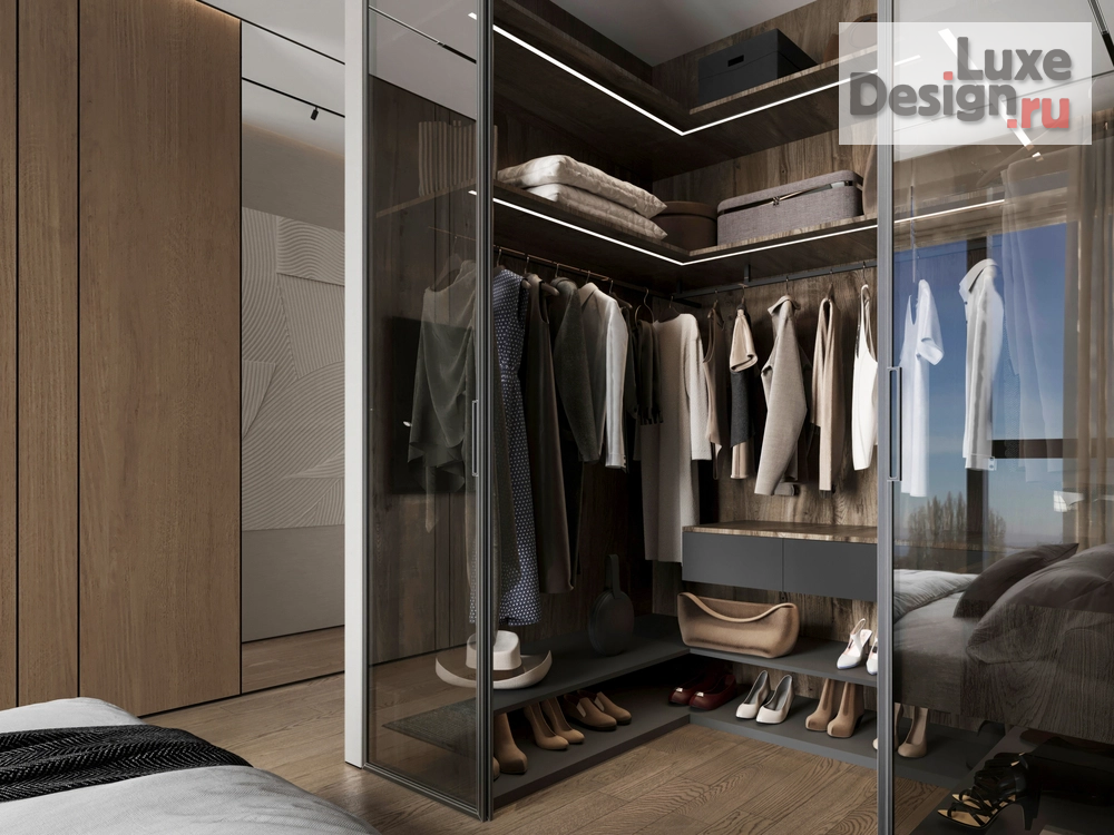 Дизайн интерьера двухкомнатной квартиры "ЖК Kokos (118 кв). Спальня и гардеробная комната" (фото 9)