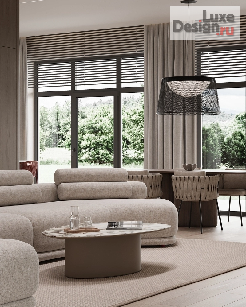 Дизайн интерьера коттеджа "Дом (240 кв). Кухня-гостиная" (фото 13)