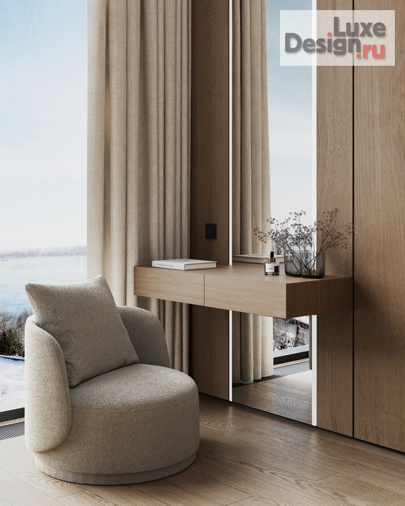 Дизайн интерьера двухкомнатной квартиры "ЖК Kokos (118 кв). Спальня и гардеробная комната" (фото 14)