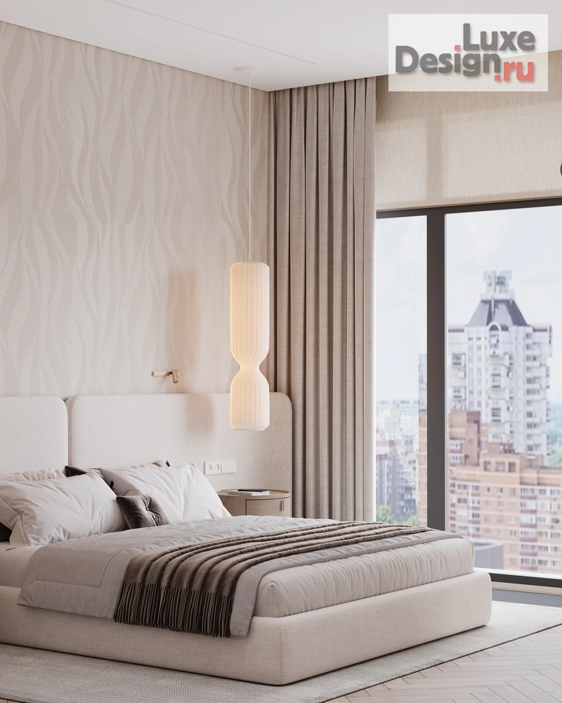 Дизайн интерьера двухкомнатной квартиры "ЖК Afi Park (81 кв). Спальня и гардеробная" (фото 1)