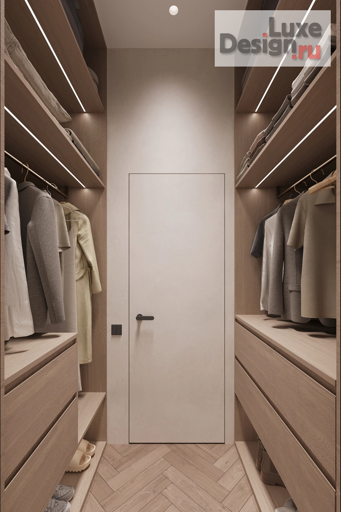 Дизайн интерьера двухкомнатной квартиры "ЖК Afi Park (81 кв). Спальня и гардеробная" (фото 5)