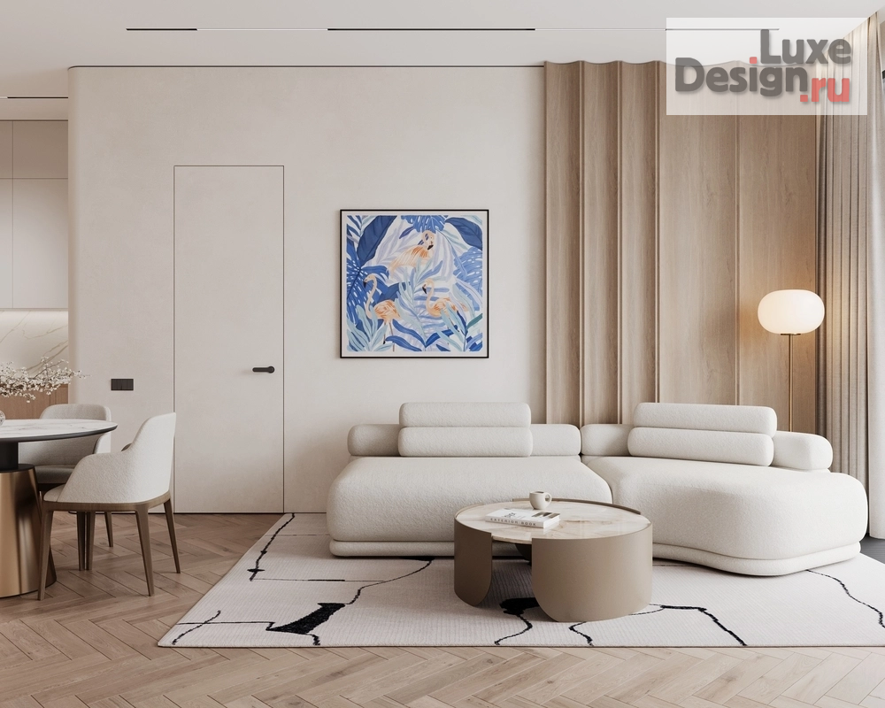 Дизайн интерьера двухкомнатной квартиры "ЖК Afi Park (81 кв). Кухня-гостиная" (фото 5)