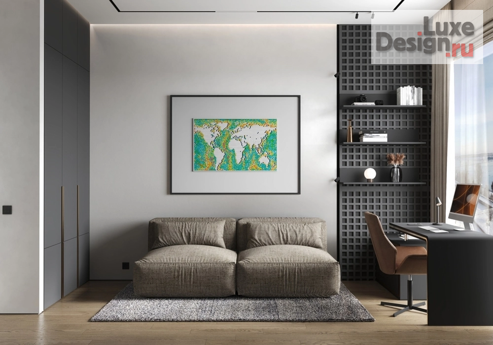 Дизайн интерьера двухкомнатной квартиры "ЖК Kokos (118 кв). Детская комната для подростка" (фото 2)