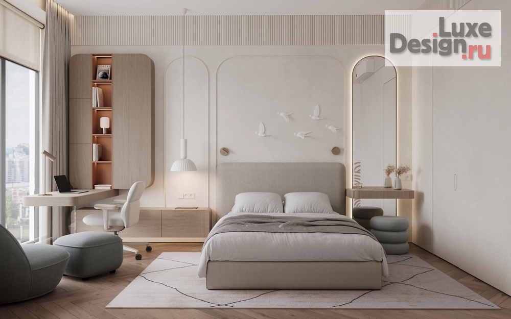 Дизайн интерьера двухкомнатной квартиры "ЖК Afi Park (81 кв). Детская комната и гардеробная" (фото 1)