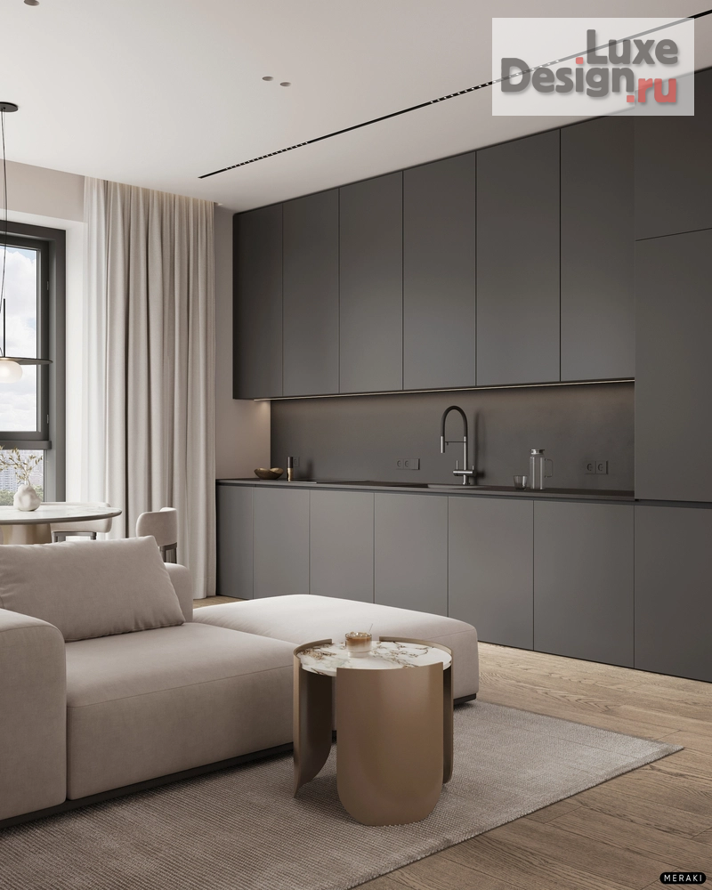 Дизайн интерьера квартиры "ЖК Primavera (53 кв). Кухня-гостиная" (фото 2)