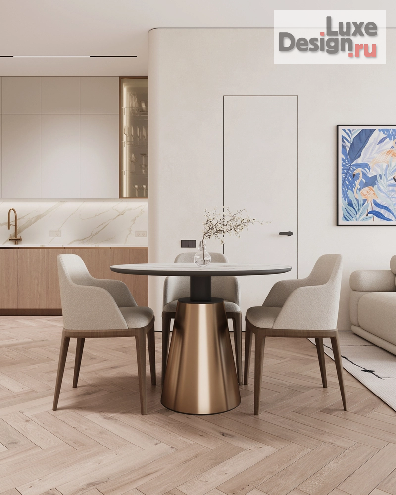 Дизайн интерьера двухкомнатной квартиры "ЖК Afi Park (81 кв). Кухня-гостиная" (фото 7)