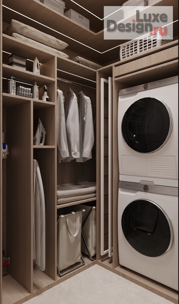 Дизайн интерьера двухкомнатной квартиры "ЖК Afi Park (81 кв). Прихожая и постирочная" (фото 6)
