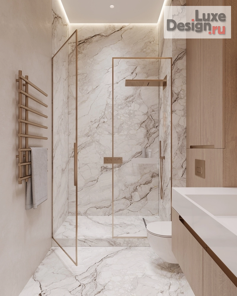 Дизайн интерьера двухкомнатной квартиры "ЖК Afi Park (81 кв). Мастер-ванная" (фото 2)