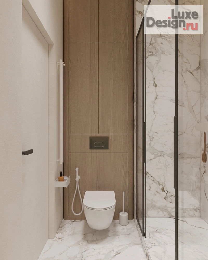 Дизайн интерьера двухкомнатной квартиры "ЖК Afi Park (81 кв). Детский санузел" (фото 3)