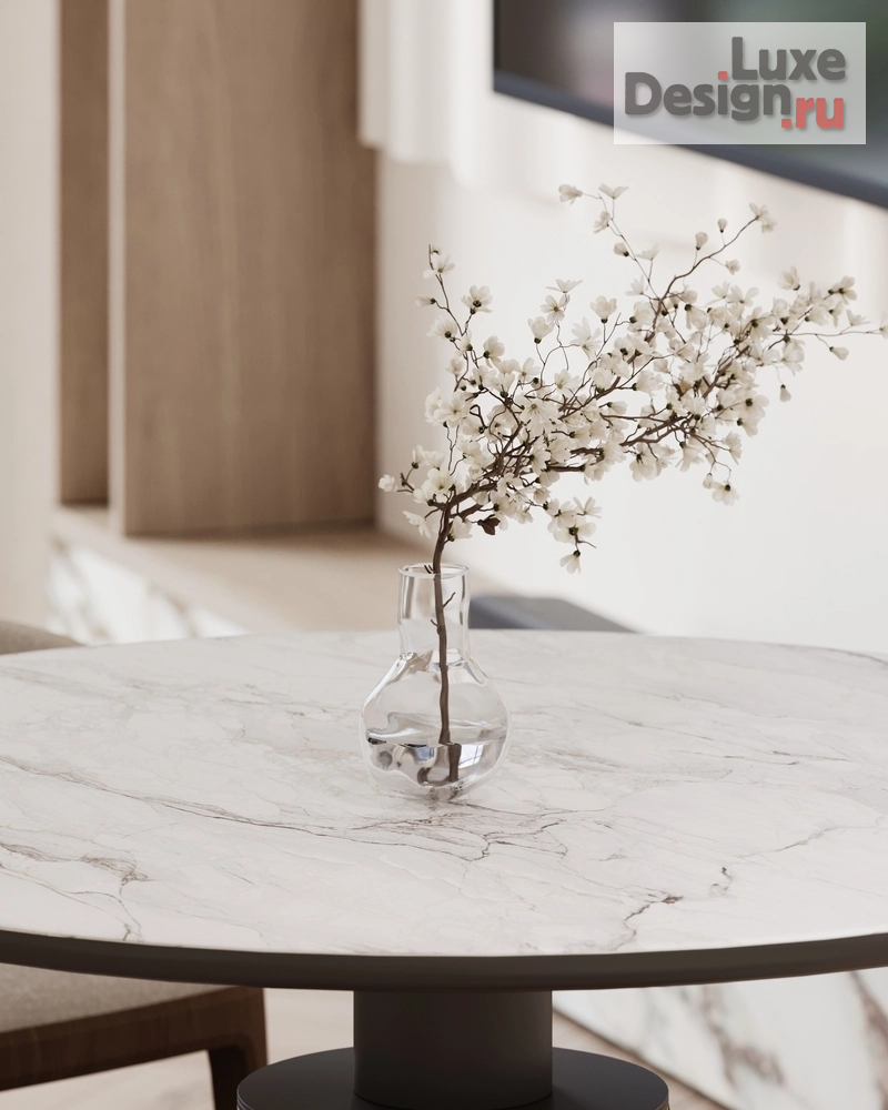 Дизайн интерьера двухкомнатной квартиры "ЖК Afi Park (81 кв). Кухня-гостиная" (фото 3)