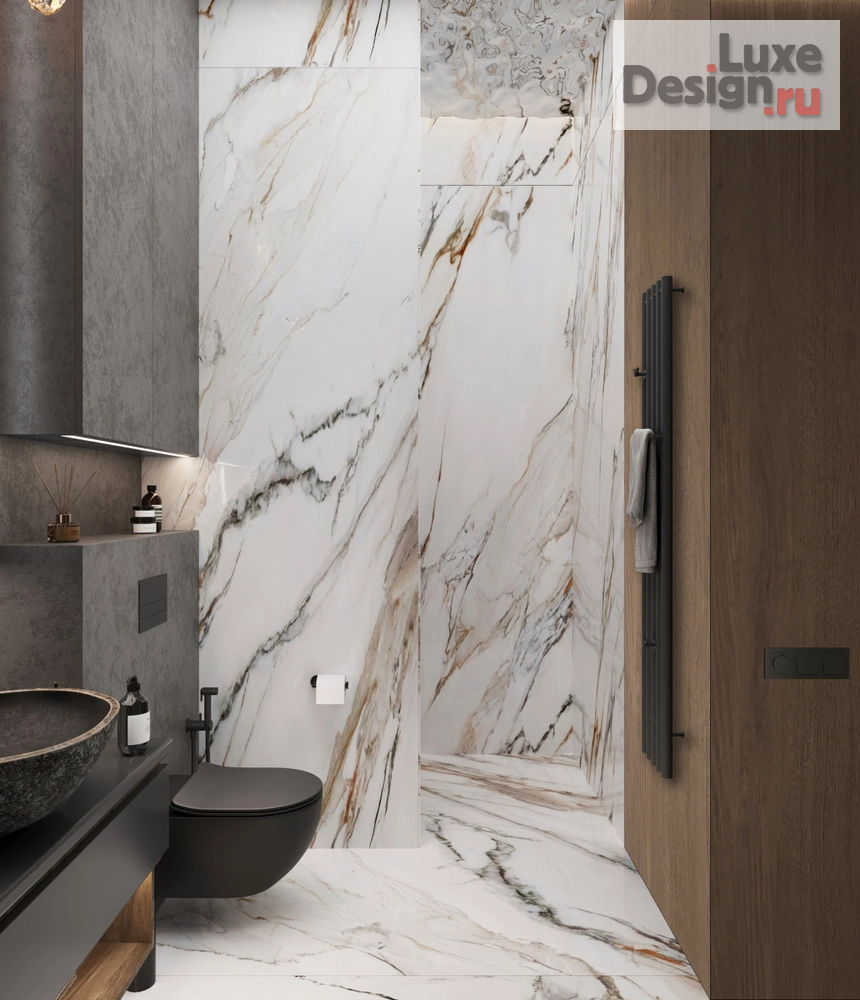 Дизайн интерьера двухкомнатной квартиры "ЖК Kokos (118 кв). Гостевой санузел" (фото 3)