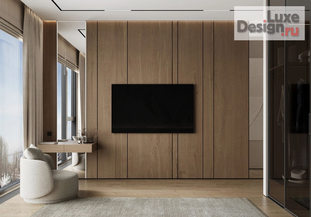 Дизайн интерьера двухкомнатной квартиры "ЖК Kokos (118 кв). Спальня и гардеробная комната" (фото 5)