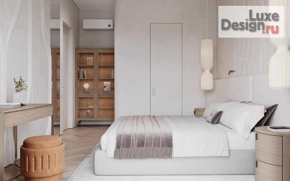 Дизайн интерьера двухкомнатной квартиры "ЖК Afi Park (81 кв). Спальня и гардеробная" (фото 4)