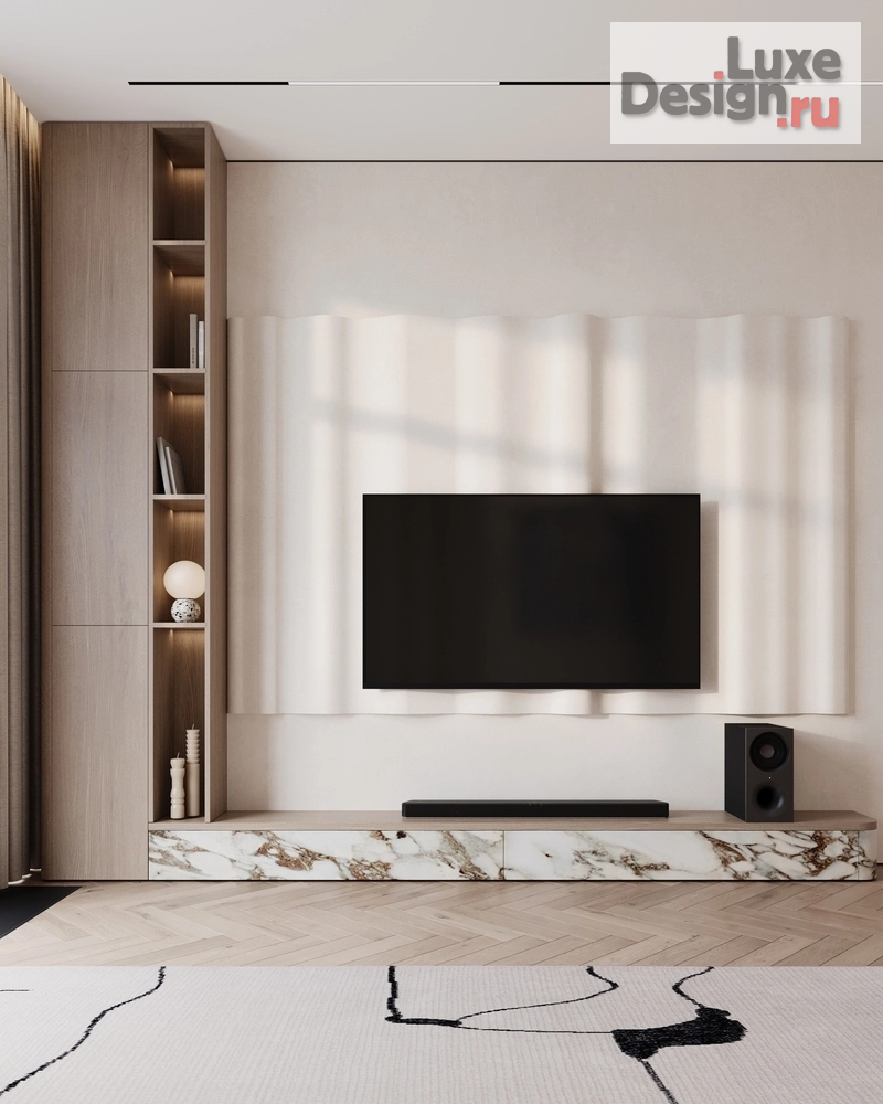 Дизайн интерьера двухкомнатной квартиры "ЖК Afi Park (81 кв). Кухня-гостиная" (фото 4)