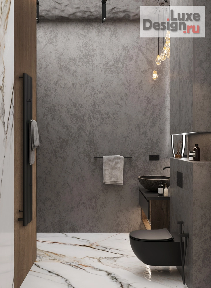 Дизайн интерьера двухкомнатной квартиры "ЖК Kokos (118 кв). Гостевой санузел" (фото 5)