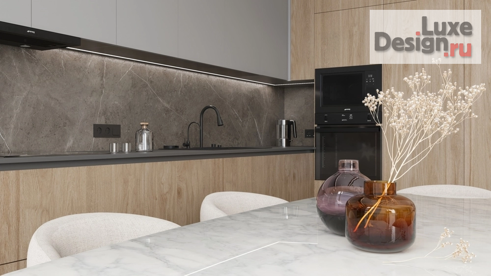 Дизайн интерьера двухкомнатной квартиры "ЖК Kokos (118 кв). Кухня-гостиная и прихожая" (фото 8)