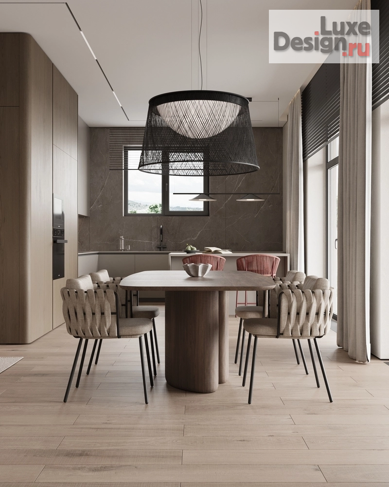 Дизайн интерьера коттеджа "Дом (240 кв). Кухня-гостиная" (фото 9)