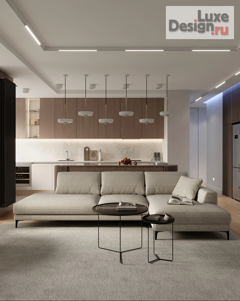 Дизайн интерьера трехкомнатной квартиры "Элегантный минимализм" (фото 1) от дизайнера Гафарова Яна YADOMA Дизайн интерьера трехкомнатной квартиры "Элегантный минимализм" (фото 1)