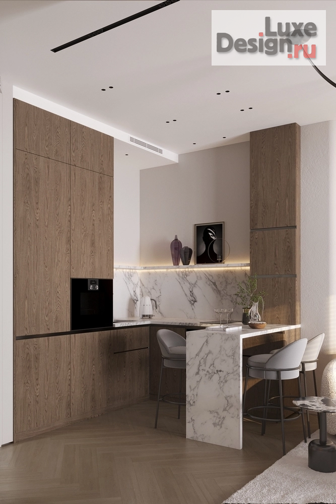 Дизайн интерьера двухкомнатной квартиры ""Теплое вино" в ЖК "РиверСкай"" (фото 3) от дизайнера Гальцева Дарья Дизайн интерьера двухкомнатной квартиры ""Теплое вино" в ЖК "РиверСкай"" (фото 3)