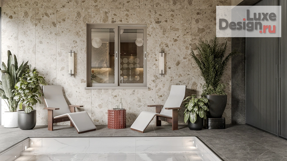 Дизайн интерьера бани "Баня с бассейном, Ростовская область" (фото 2) от дизайнера Студия интерьерного дизайна BUCHAKA.INT Дизайн интерьера бани "Баня с бассейном, Ростовская область" (фото 2)