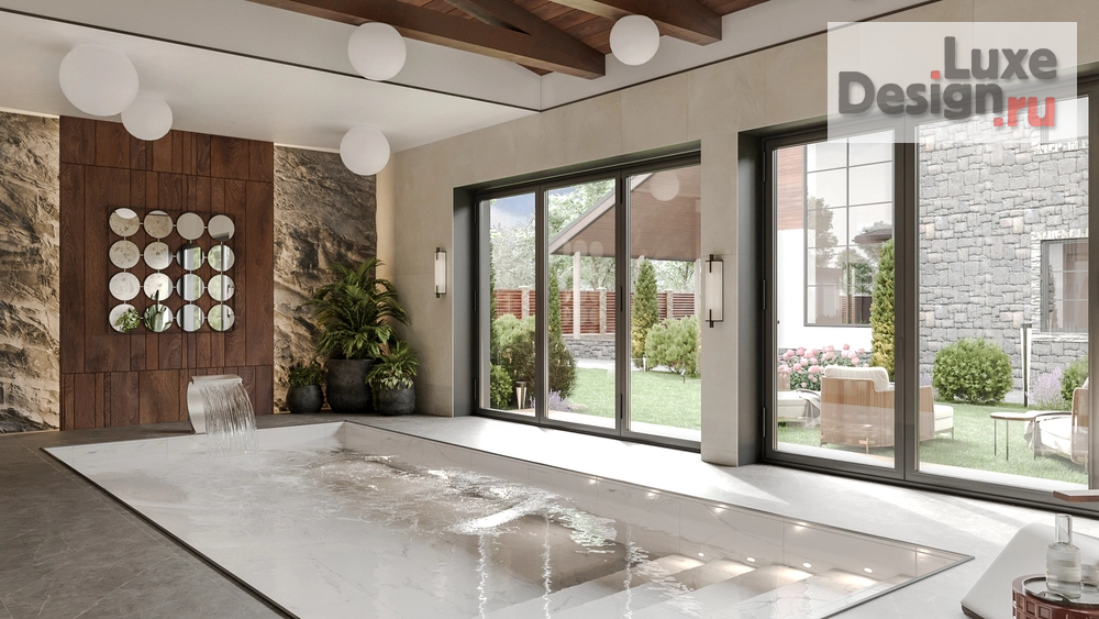 Дизайн интерьера бани "Баня с бассейном, Ростовская область" (фото 1) от дизайнера Студия интерьерного дизайна BUCHAKA.INT Дизайн интерьера бани "Баня с бассейном, Ростовская область" (фото 1)