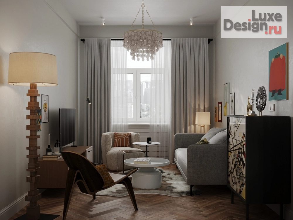 Дизайн интерьера двухкомнатной квартиры "Дизайн-проект 2 ккв в Петербурге «Монблан»" (фото 3)