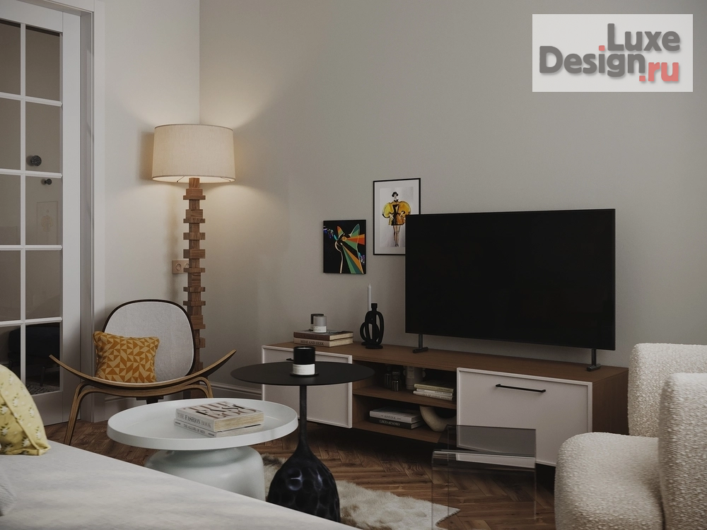 Дизайн интерьера двухкомнатной квартиры "Дизайн-проект 2 ккв в Петербурге «Монблан»" (фото 2)