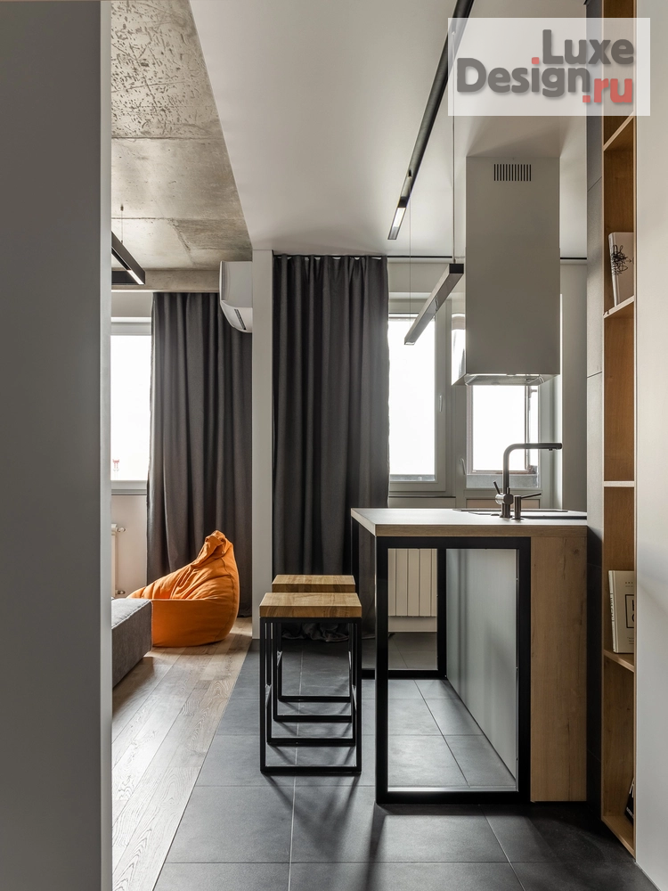 Дизайн интерьера квартиры студии "Брутальная квартира для холостяка" (фото 8) от дизайнера Быков Андрей Сергеевич Дизайн интерьера квартиры студии "Брутальная квартира для холостяка" (фото 8)