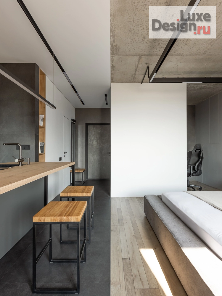Дизайн интерьера квартиры студии "Брутальная квартира для холостяка" (фото 15) от дизайнера Быков Андрей Сергеевич Дизайн интерьера квартиры студии "Брутальная квартира для холостяка" (фото 15)