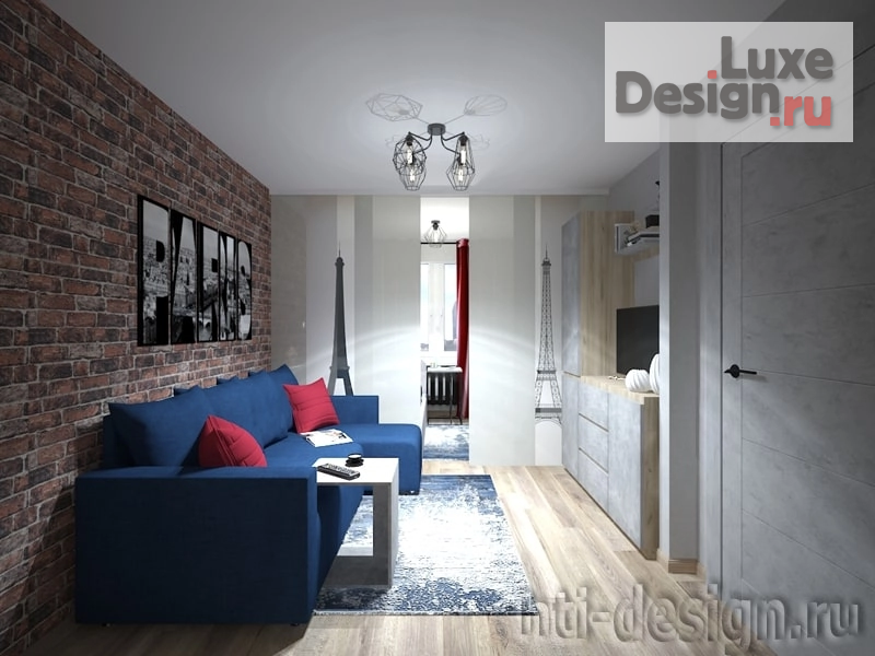 Дизайн интерьера трехкомнатной квартиры "Интерьер 3-комнатной квартиры для путешественников" (фото 2)