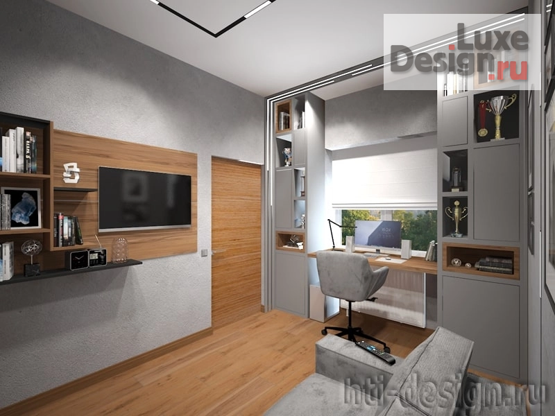 Дизайн интерьера коттеджа "Интерьер 1 этажа коттеджа в современном стиле" (фото 8)