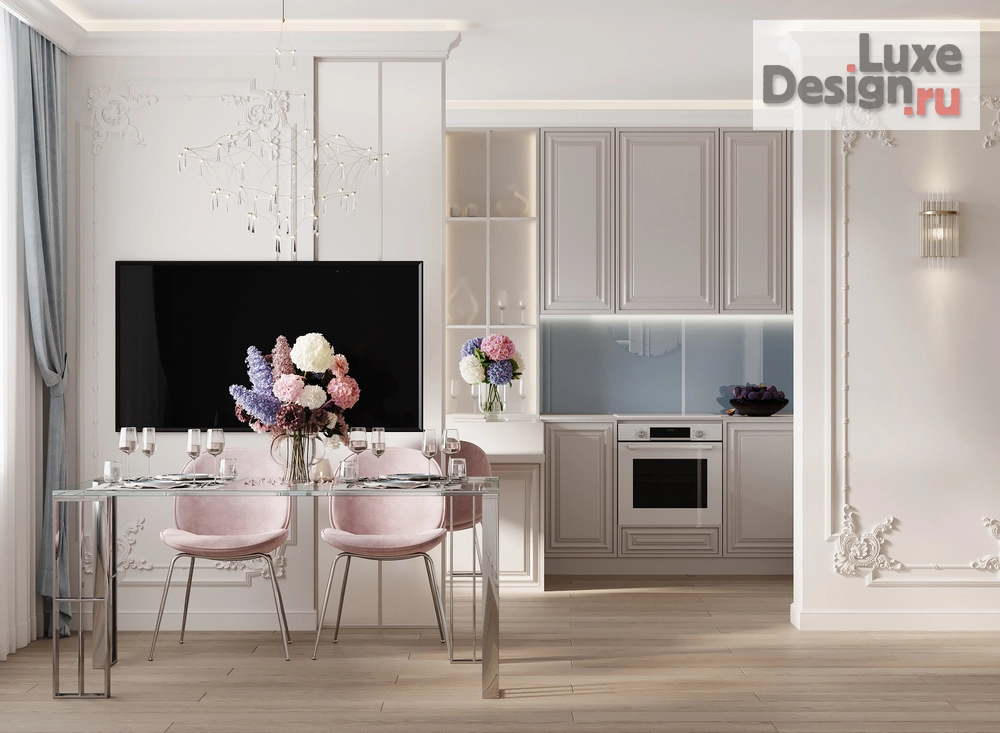 Дизайн интерьера трехкомнатной квартиры "Квартира в современном классическом стиле ЖК Выбор первых" (фото 1)