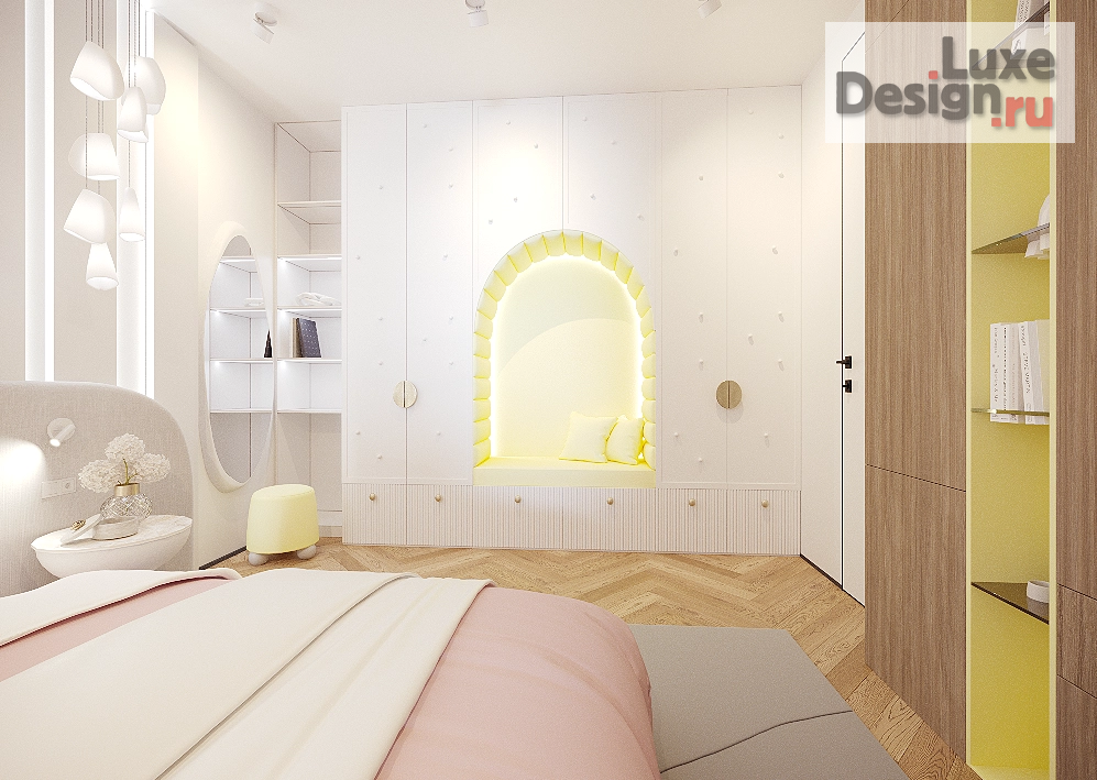 Дизайн интерьера загородного дома "Нежная детская в частном доме" (фото 4)