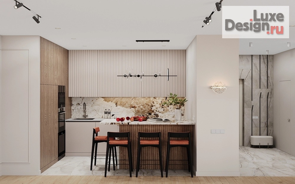 Дизайн интерьера четырехкомнатной квартиры "Современная Элегантность" (фото 14) от дизайнера Сахно Ульяна - ТвойДизайнер.рф Дизайн интерьера четырехкомнатной квартиры "Современная Элегантность" (фото 14)