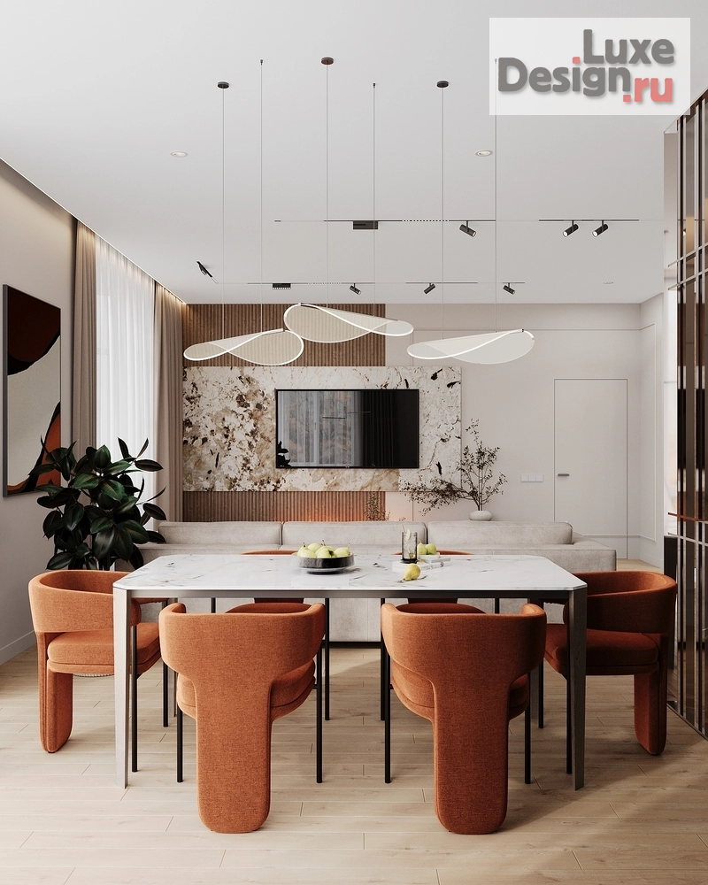 Дизайн интерьера четырехкомнатной квартиры "Современная Элегантность" (фото 8) от дизайнера Сахно Ульяна - ТвойДизайнер.рф Дизайн интерьера четырехкомнатной квартиры "Современная Элегантность" (фото 8)