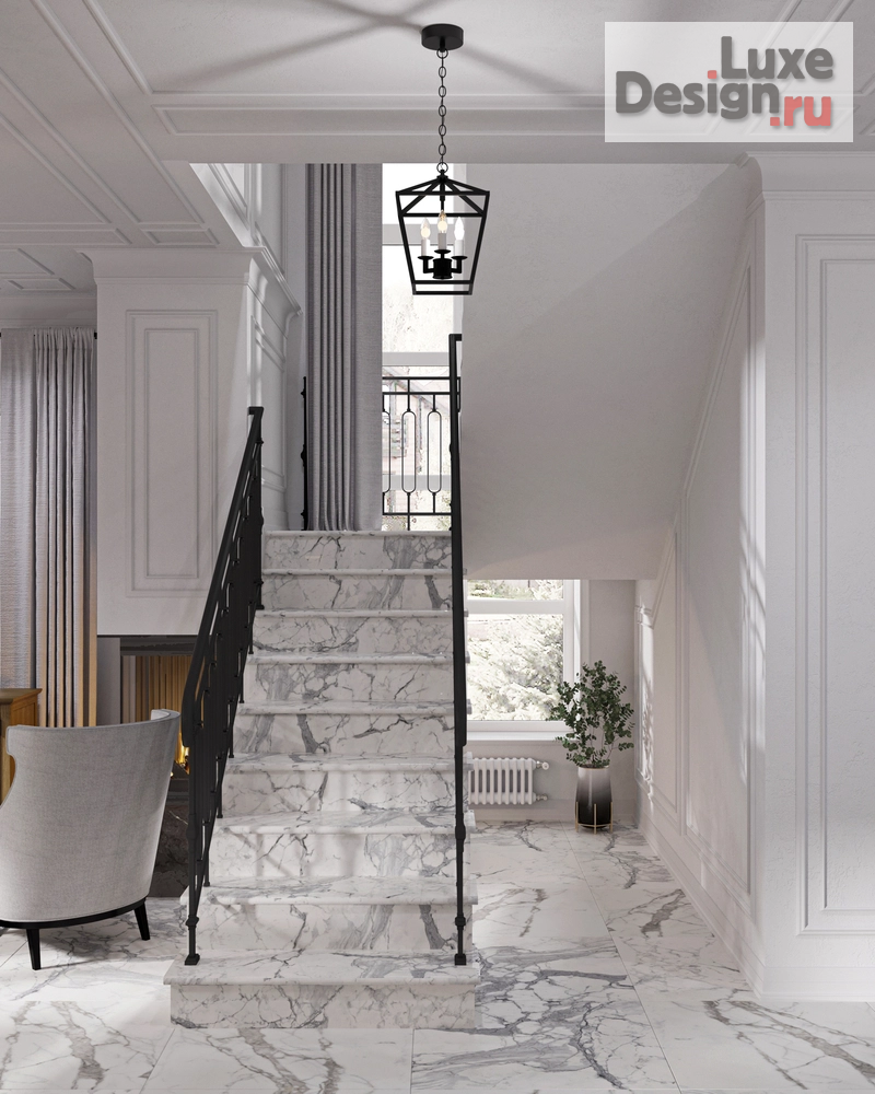 Дизайн интерьера коттеджа "Элегантный дом в Шарапово" (фото 3) от дизайнера Новикова Юлия Юрьевна Дизайн интерьера коттеджа "Элегантный дом в Шарапово" (фото 3)