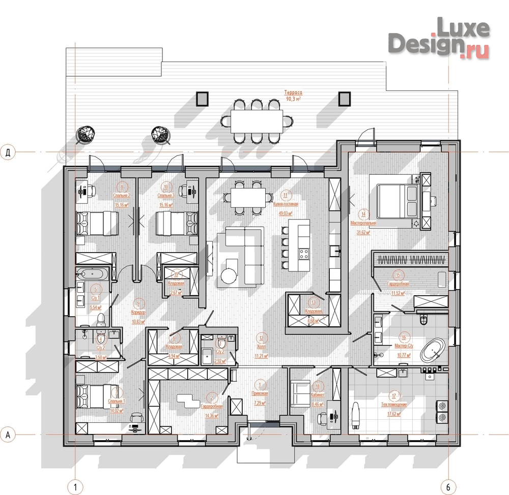 Частная архитектура "Дом с парящей крышей" (фото 4)