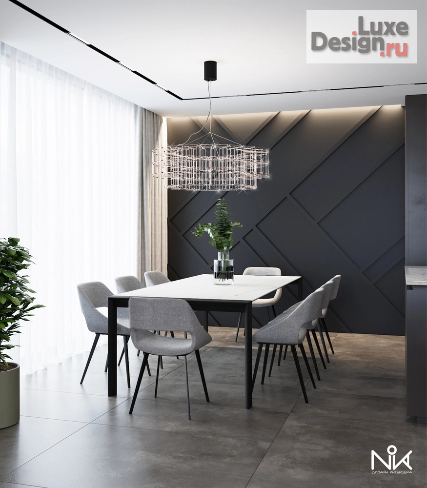 Дизайн интерьера кухни "Интерьер кухни-столовой загородного дома в Ленинградской области" (фото 1)