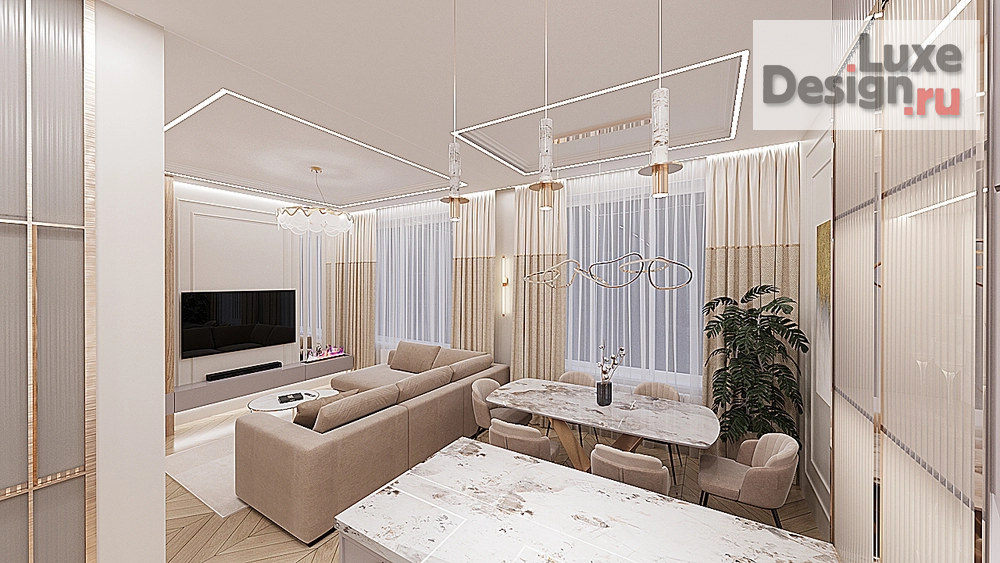 Дизайн интерьера четырехкомнатной квартиры "ЖК "Сердце столицы"" (фото 3)