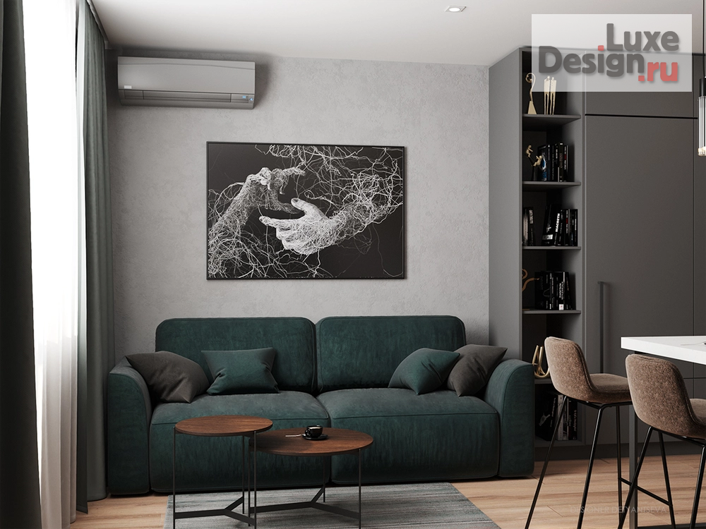 Дизайн интерьера однокомнатной квартиры "Московская обл. г.Реутов" (фото 2)