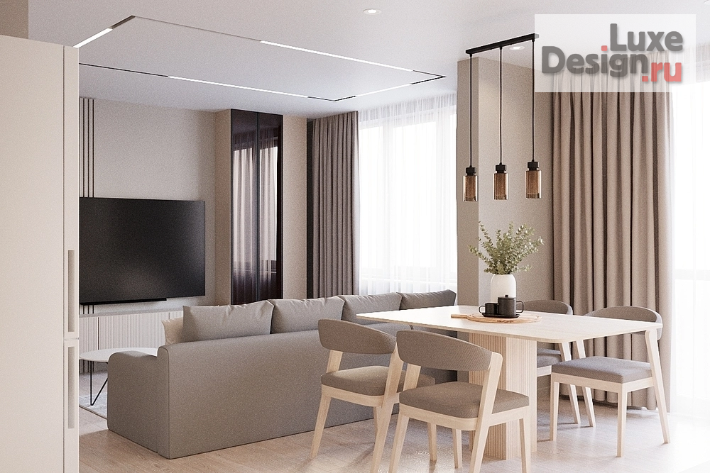 Дизайн интерьера кухни "Кухня-гостиная" (фото 4) от дизайнера Рычкова Камила Дмитриевна Дизайн интерьера кухни "Кухня-гостиная" (фото 4)